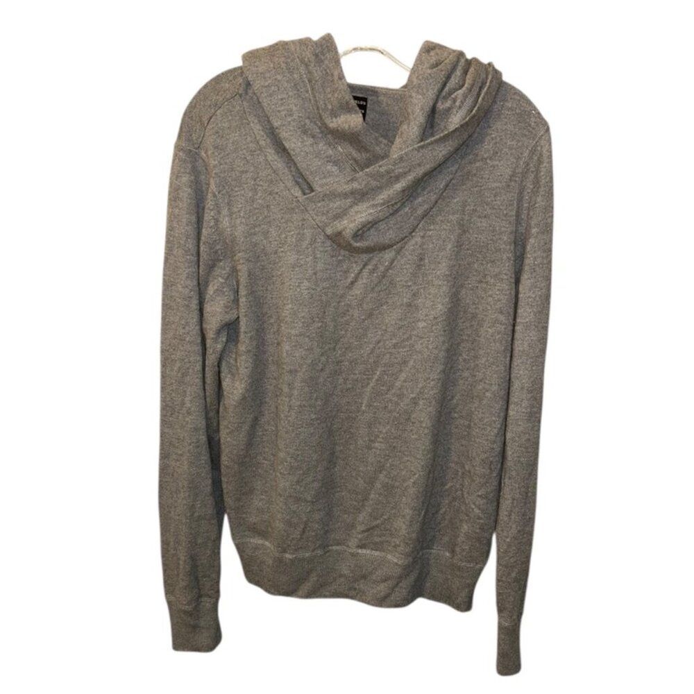 All Saints Spitafields gray angora cashmere blend shawl neck hoodie sweater M
